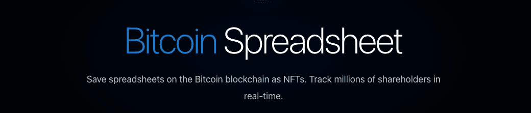 Bitcoin Spreadsheet Interface